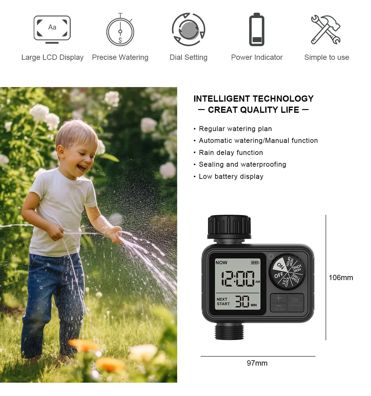 Automatic Plant Watering Timer | Dual Outlet System