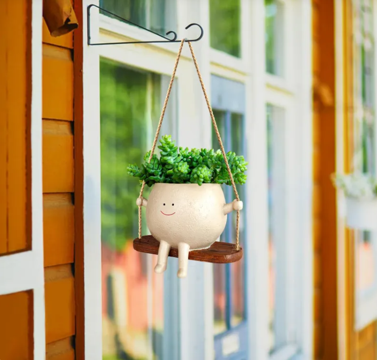 Cute Swing Face Planter | Plant Lover Gift